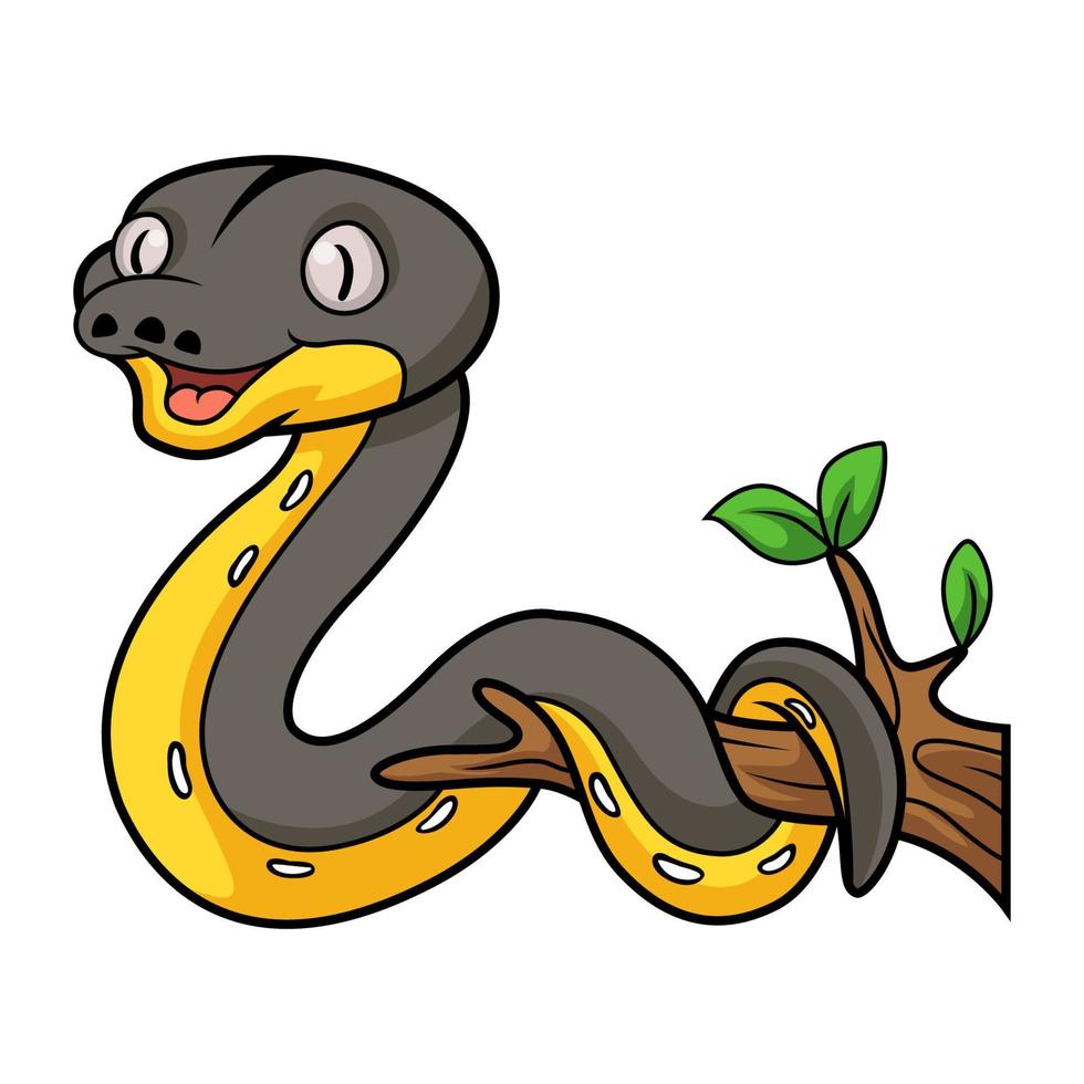 Cute platinum titanium reticulated python cartoon vector
