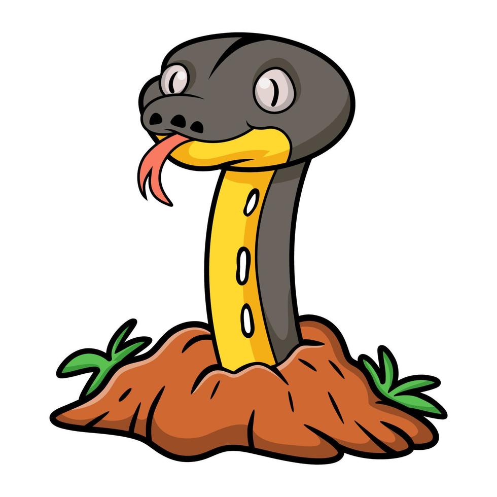 Cute platinum titanium reticulated python cartoon vector