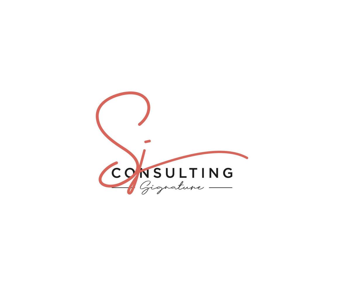 Initial SJ signature logo collection template vector. Hand drawn Calligraphy lettering Vector illustration.