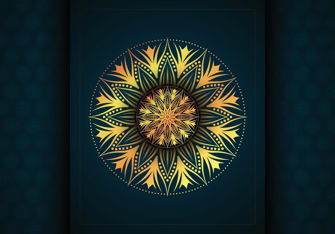 Abstract and luxury golden light mandala background template design vector