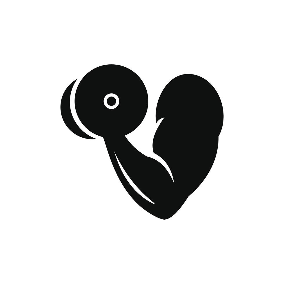 Biceps barbell icon isolated on white background vector