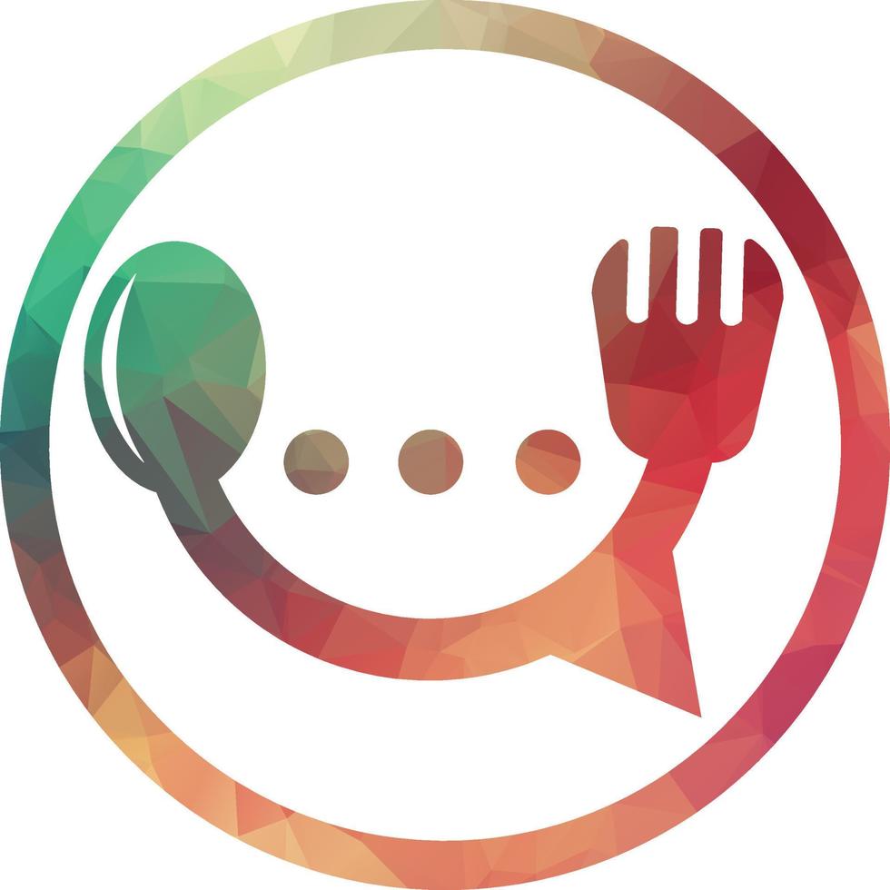 Chat logo form food restaurant icon vector design template food chat vector for restaurant.
