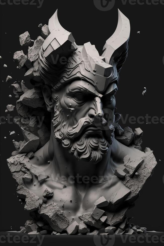 Gothic statue of a viking warrior photo