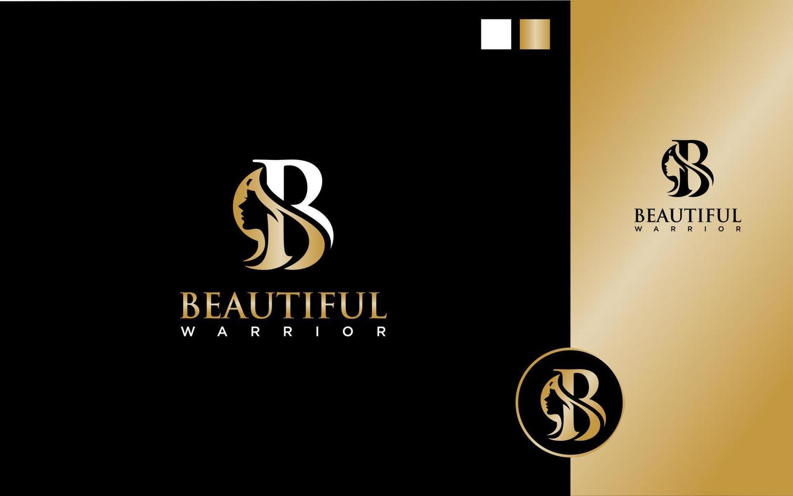 Beautiful Salon modern and luxury logo vector