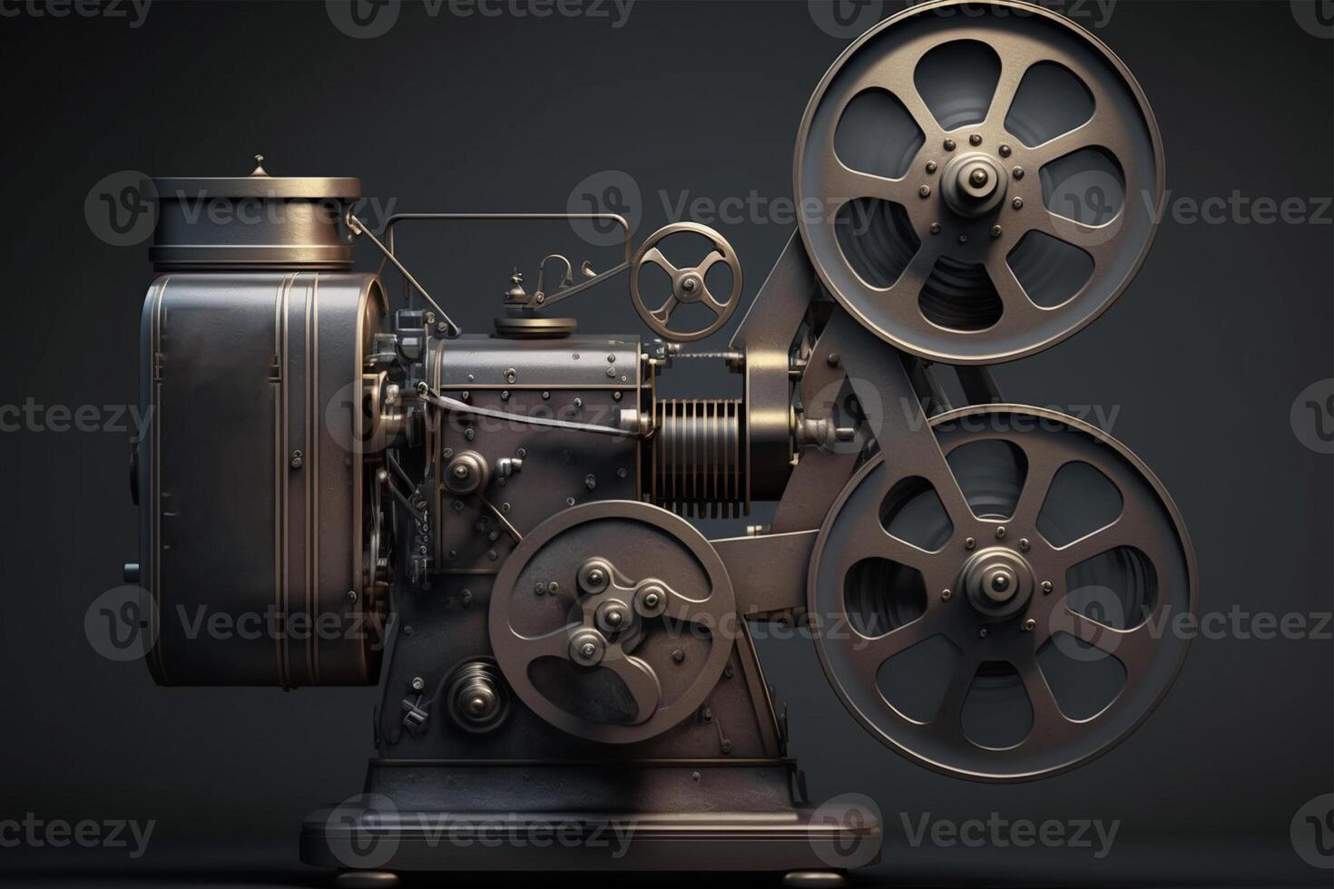film projector on a dark background photo