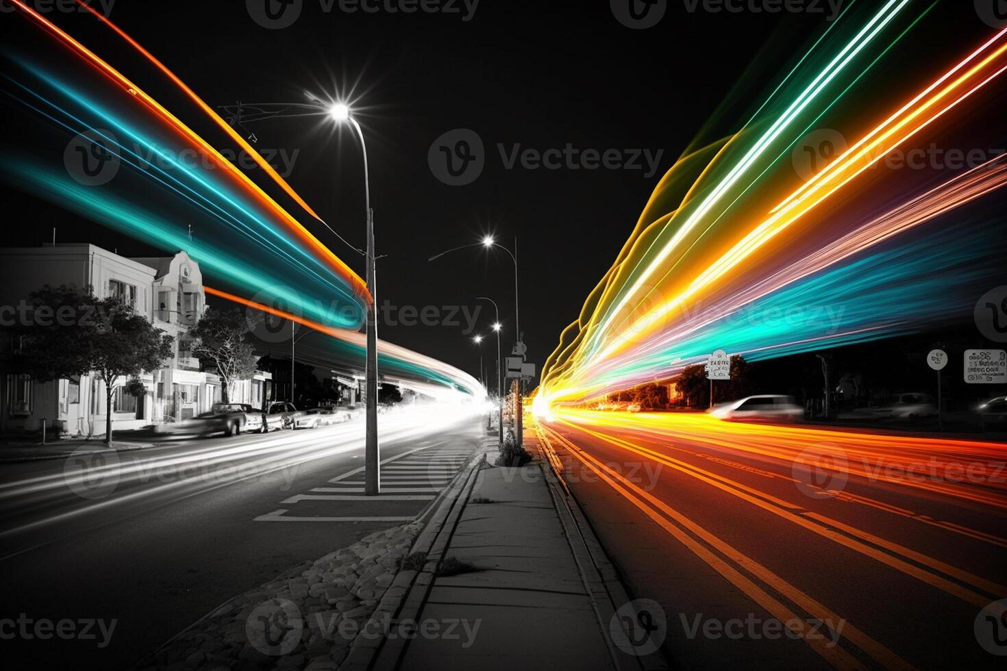 Fast Traffic Light Trails photo