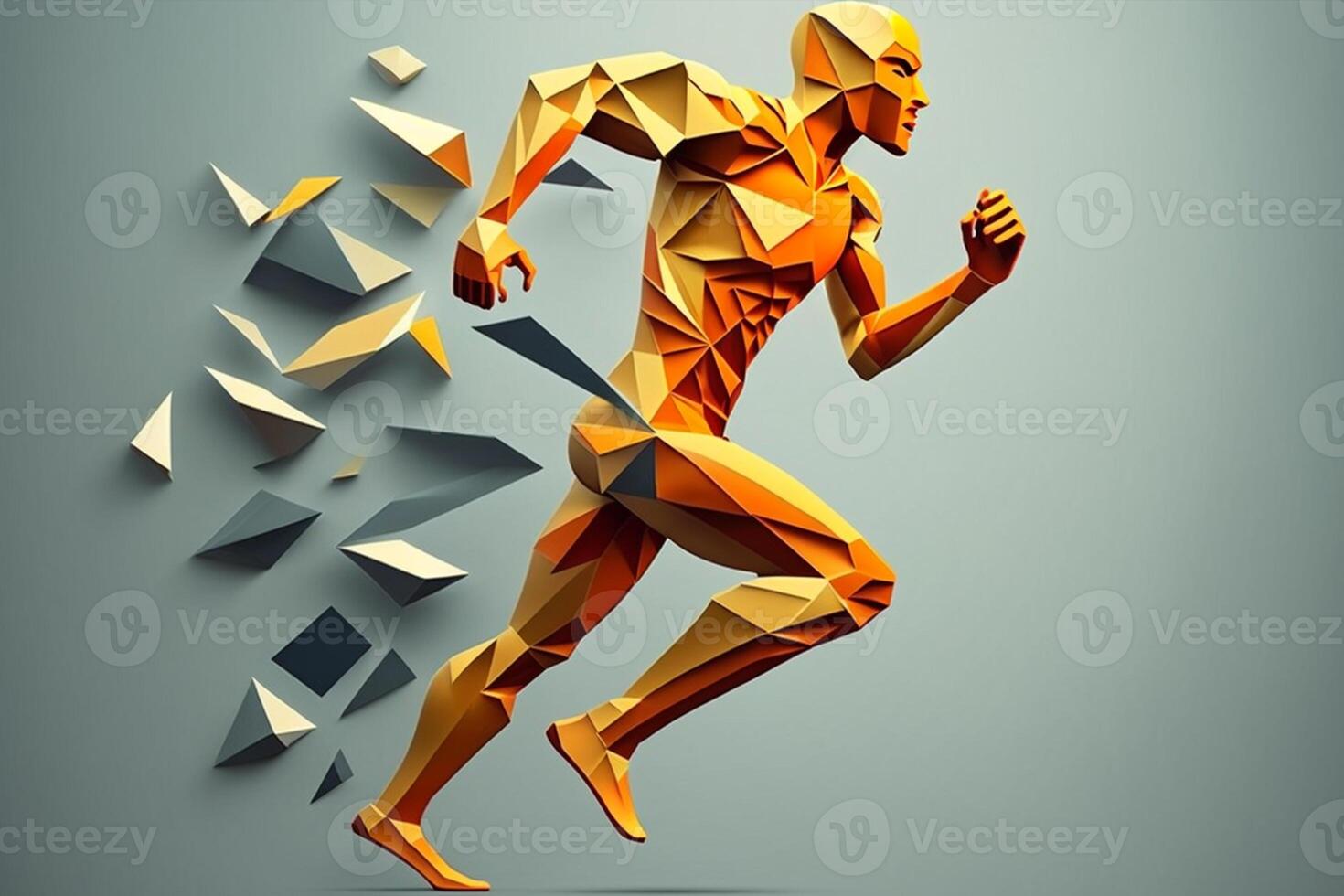 Geometric running man photo