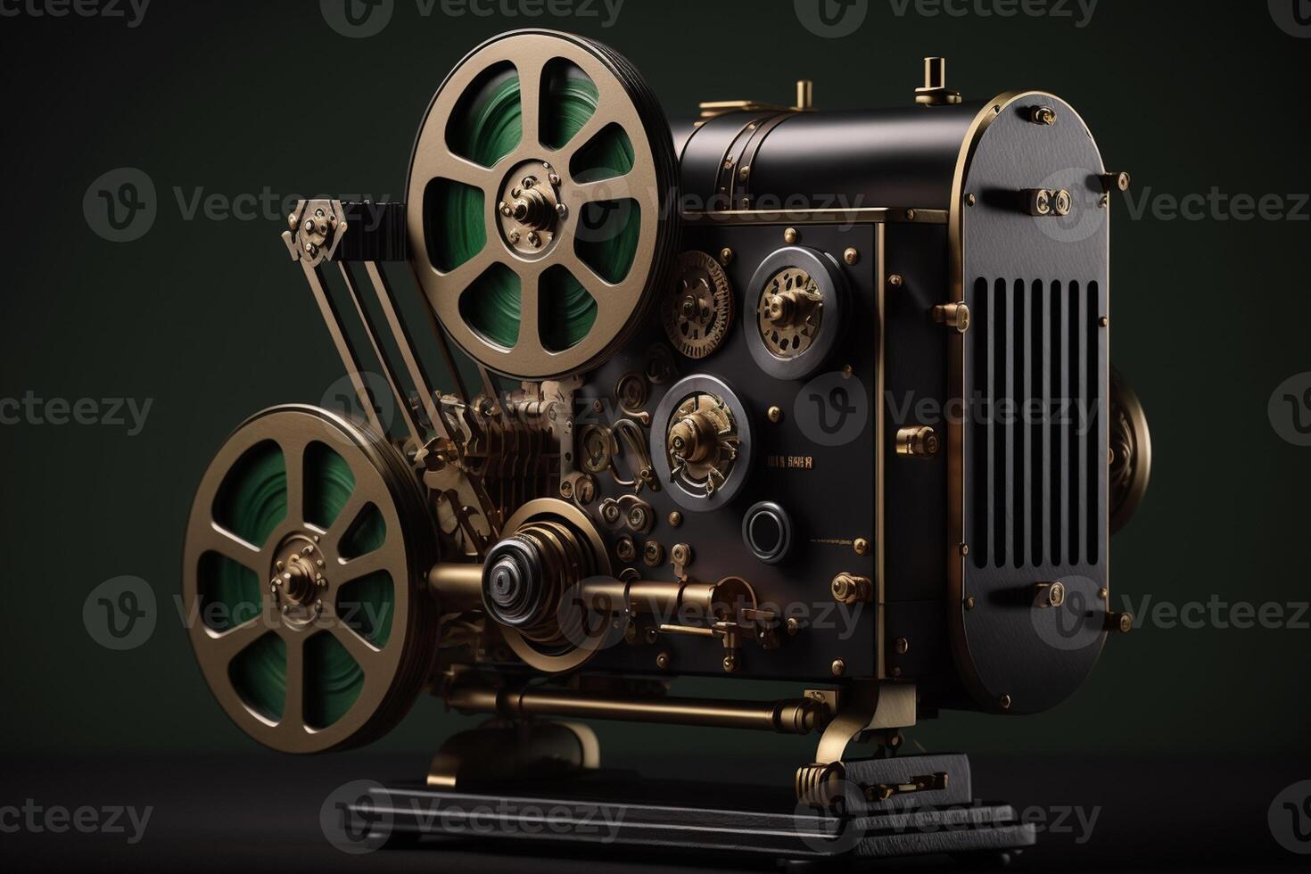 film projector on a dark background photo