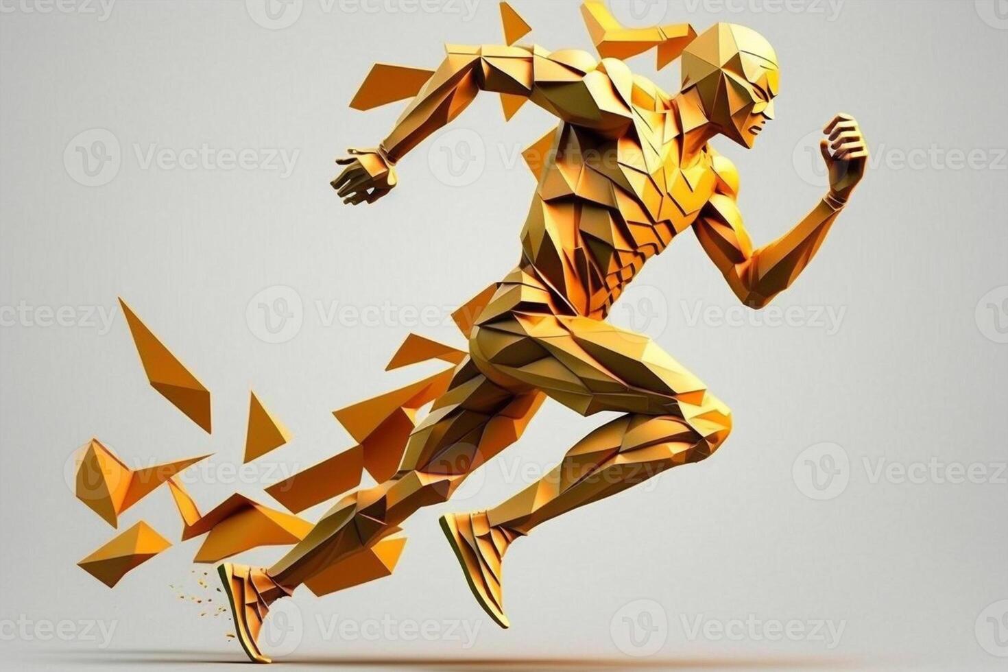Geometric running man photo