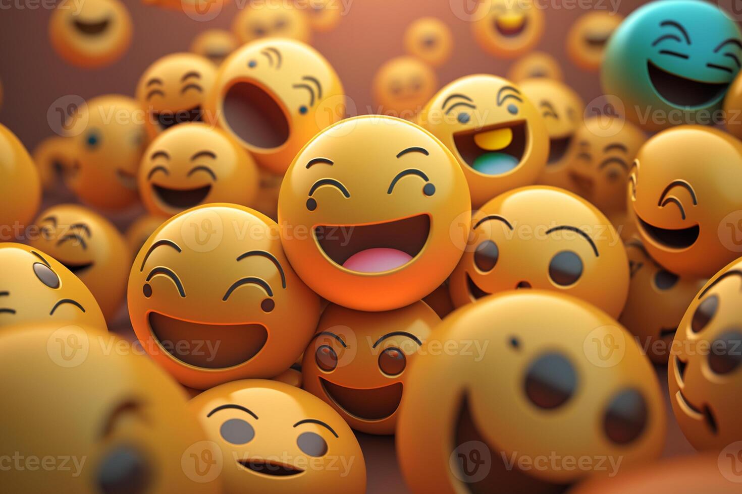 Happy and laughing emoticons, social media and communications photo