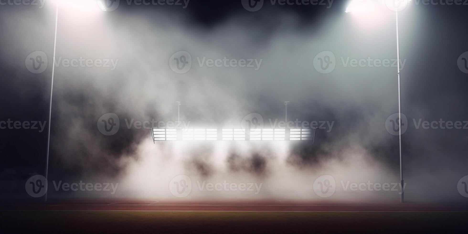 stadium lights and smoke photo