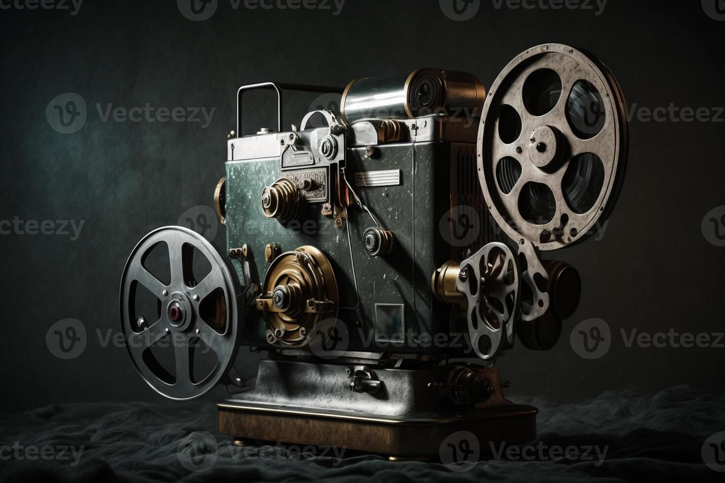 film projector on a dark background photo
