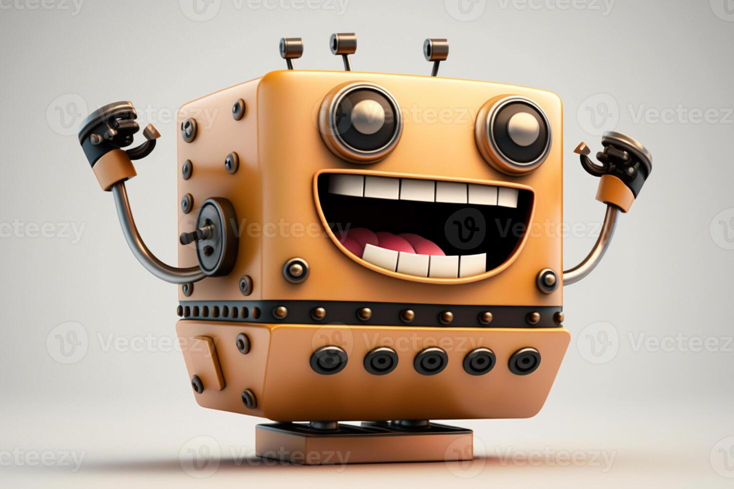 contento robot emoji ai generado foto