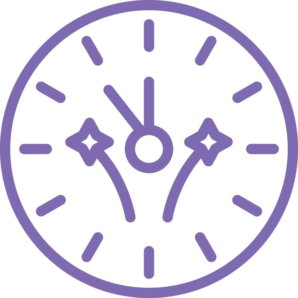 New Year Clock Vector Icon Design