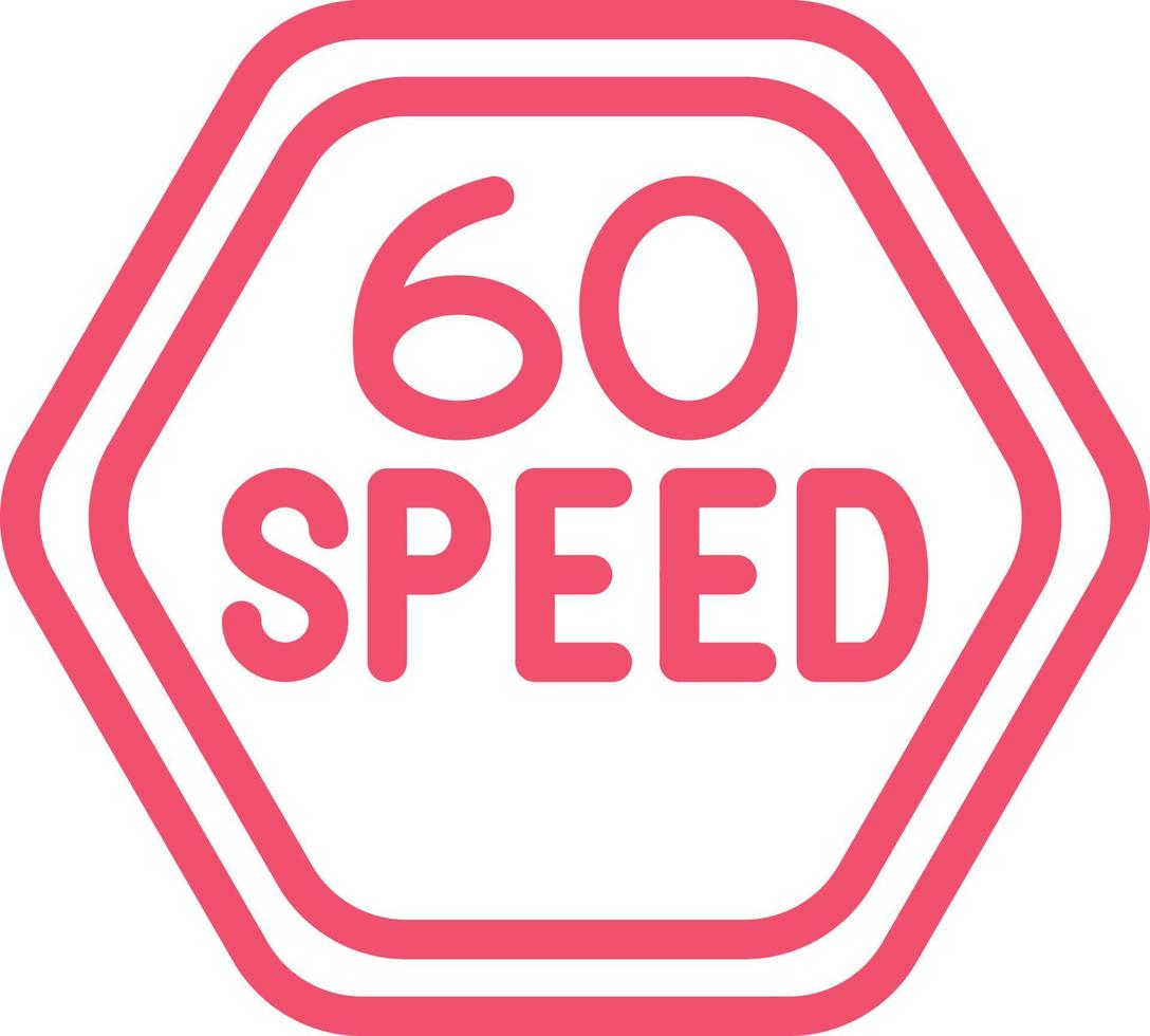 60 Speed Limit Vector Icon Design