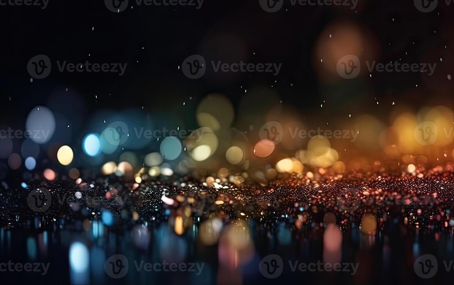 glittering shine bulbs lights background blur of Christmas wallpaper decorations concept.holiday festival backdrop sparkle circle lit celebrations display. . photo