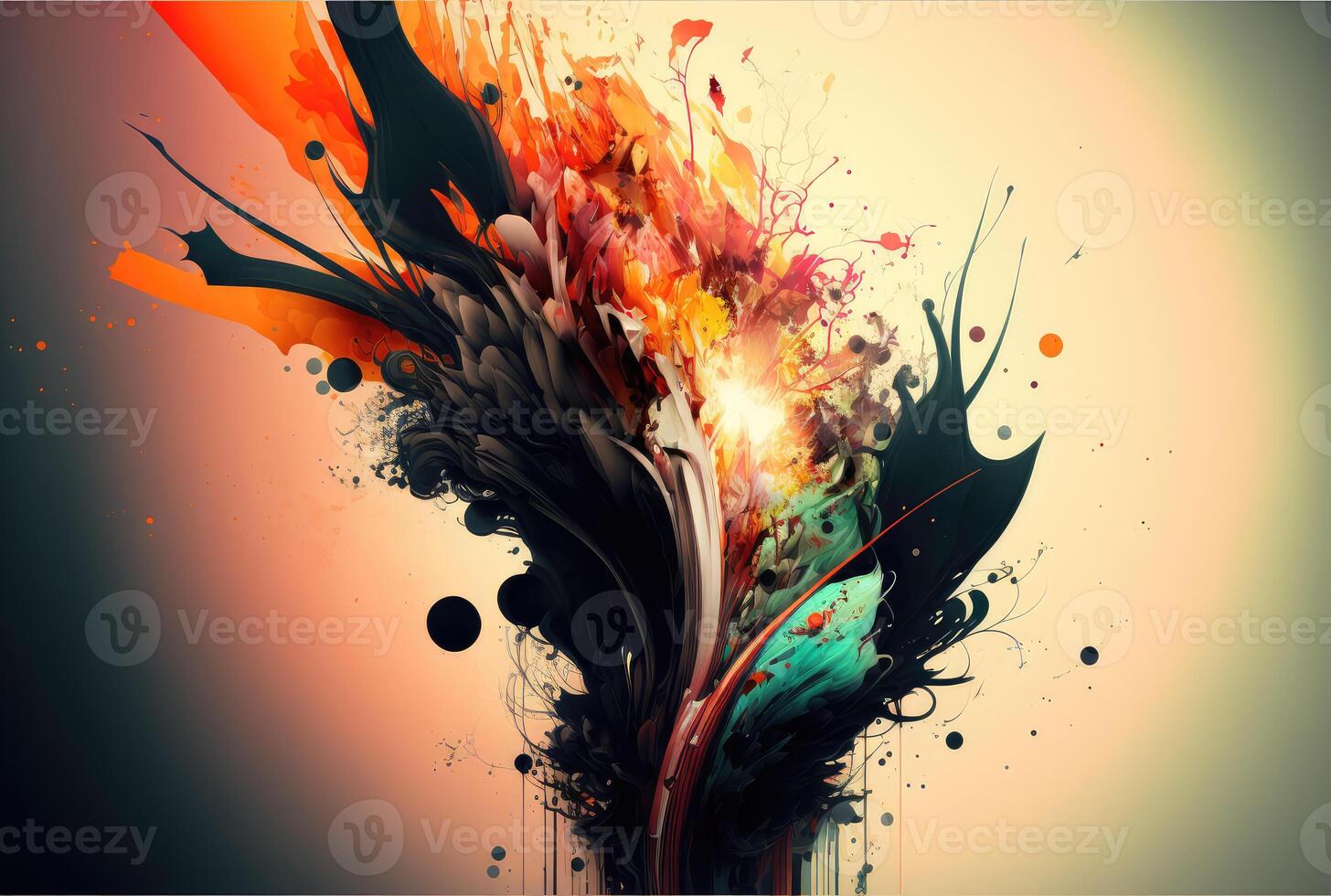 Abstract colorful grunge liquid shapes. photo