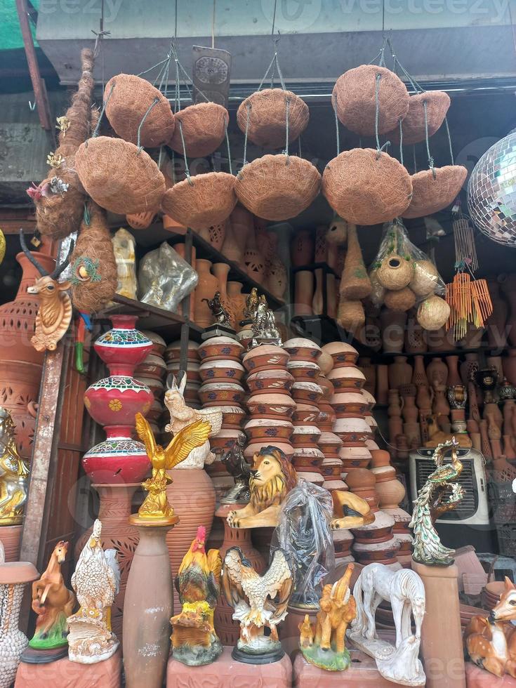 A shop of clay pot in local bazaar in Pakistan photo