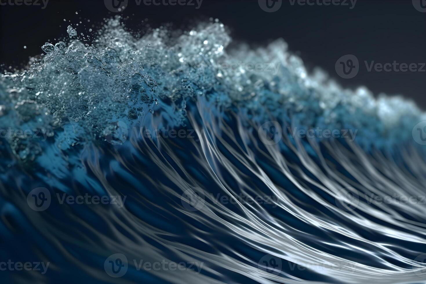 beautiful Ocean waves closeup view. different styles, paper cut, painting, drawing photo