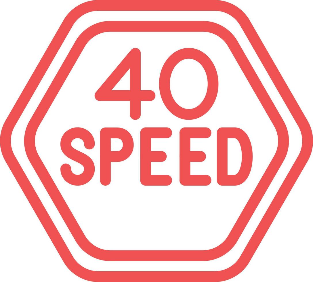 40 Speed Limit Vector Icon Design