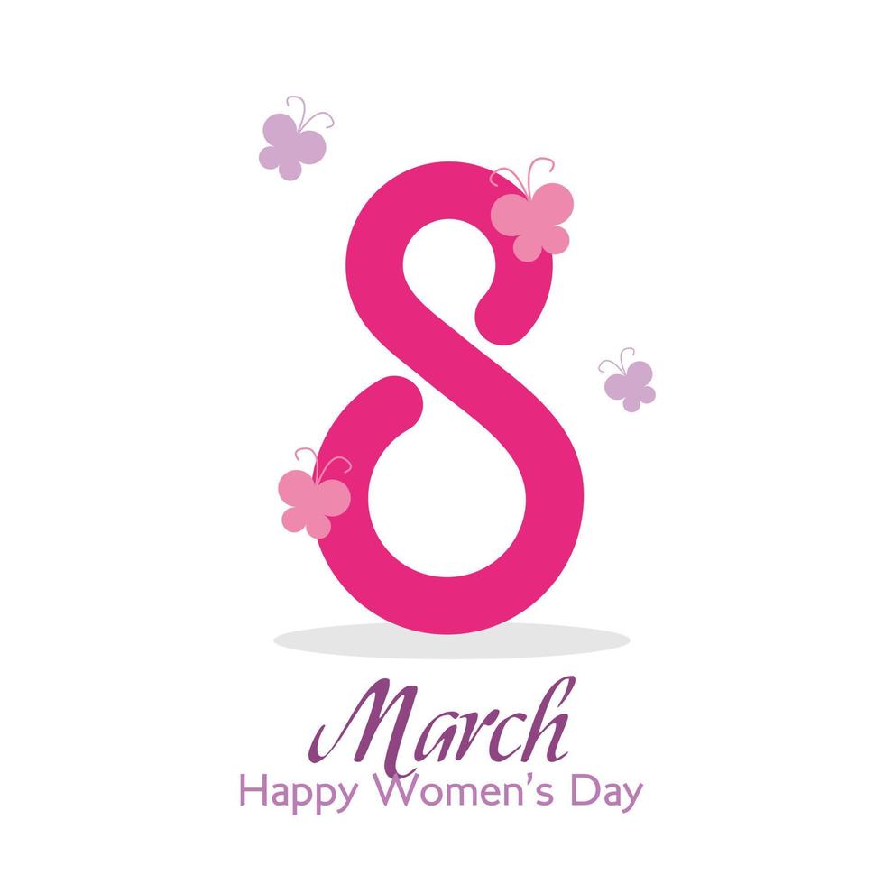 International women's day. Greeting card for Happy Womens Day with elegant hand drawn calligraphy. Vector illustration