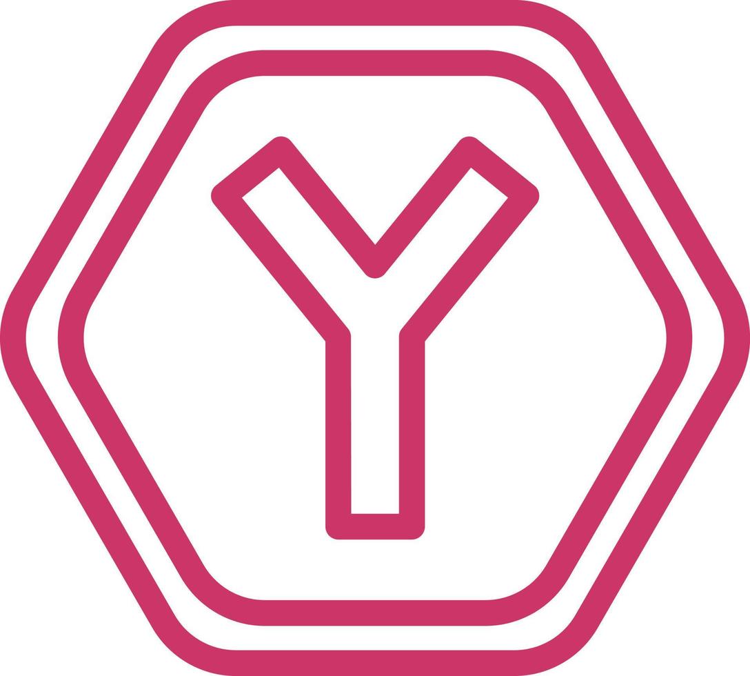 Y Intersection Vector Icon Design