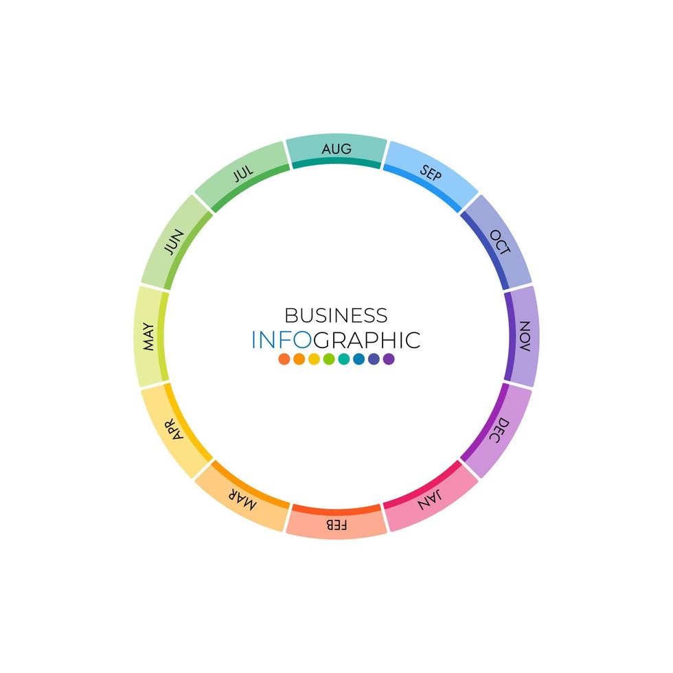 Art  Illustration Concept of colorful Time Wheel or Month Wheel vector illustration with can be rotate to wheel to mark point.