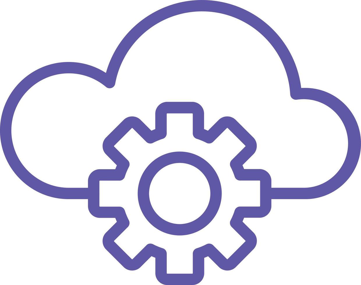 Cloud Settings Vector Icon Design