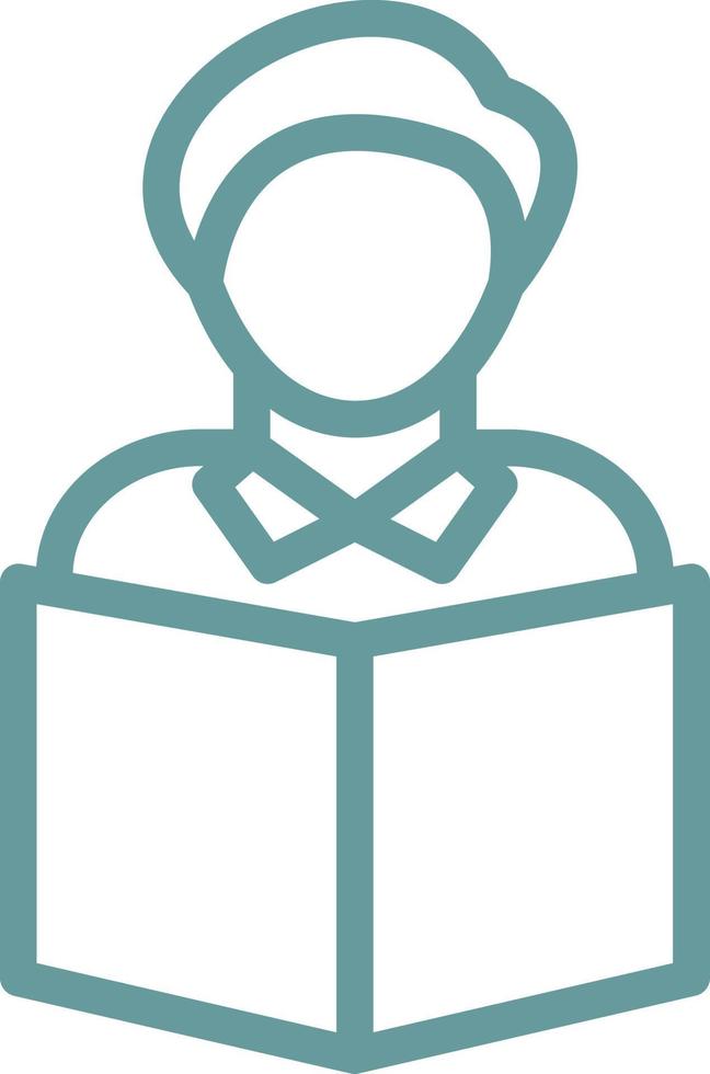 Student Reading Book Vector Icon Design