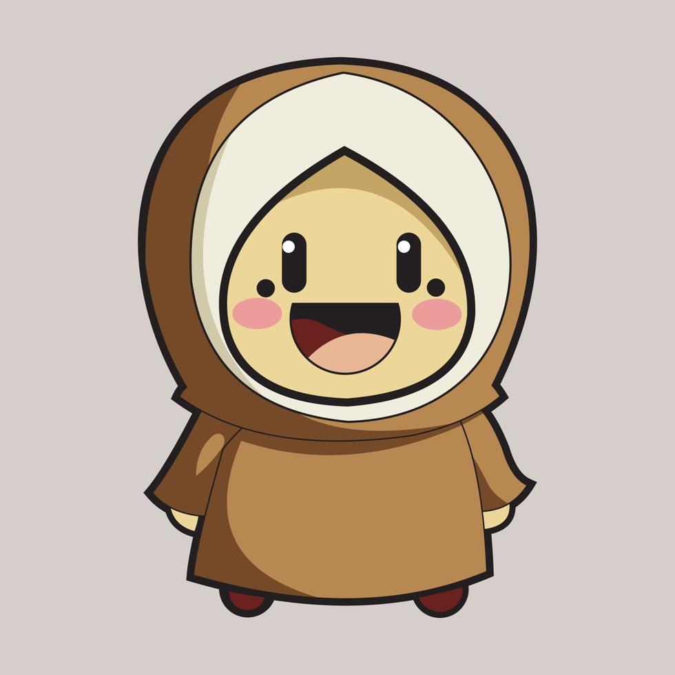 cute and adorable hijab muslim woman vector illustration