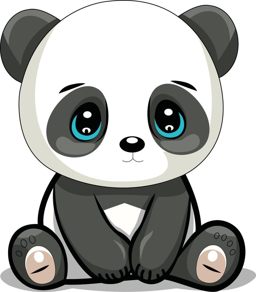 personaje linda gracioso animal panda ilustración vector