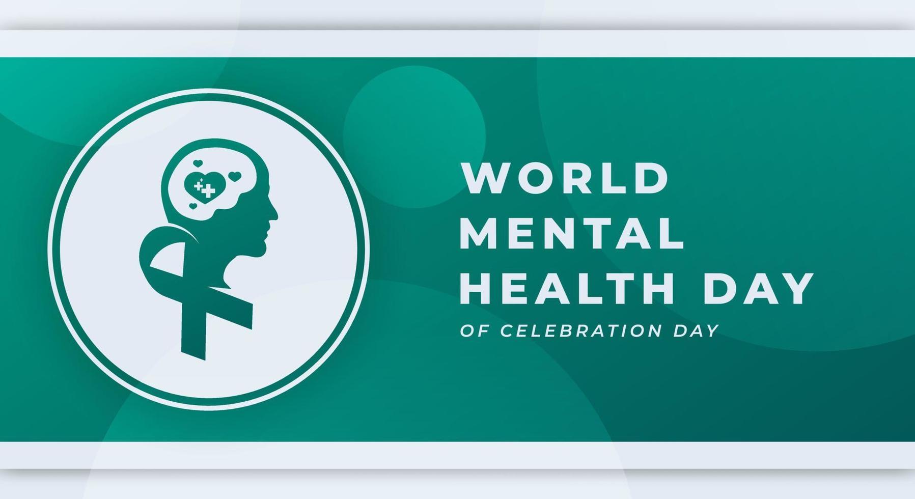 mundo mental salud día celebracion vector diseño ilustración para fondo, póster, bandera, publicidad, saludo tarjeta