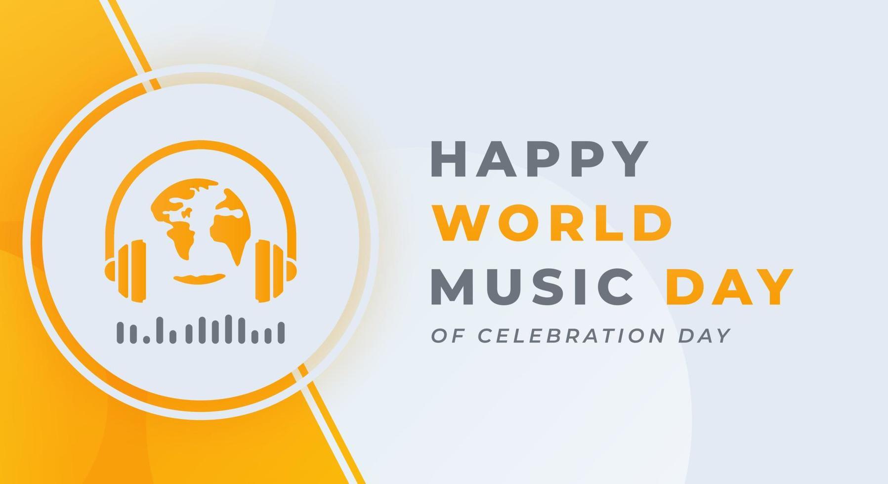 mundo música día celebracion vector diseño ilustración para fondo, póster, bandera, publicidad, saludo tarjeta