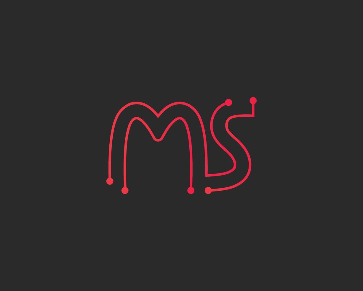 creative letter MS logo design vector template