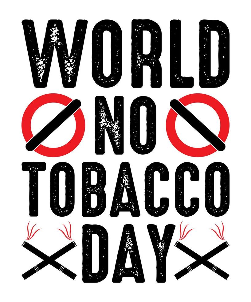mundo No tabaco día t camisa diseño gratis vector