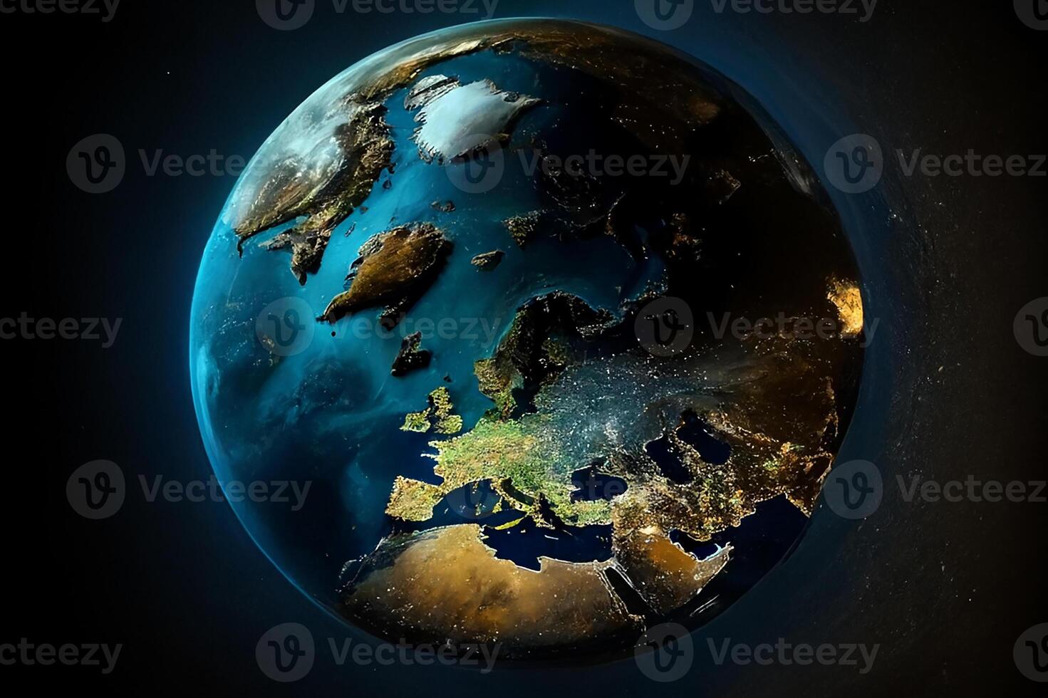 Planet Earth view from space, art image. photo