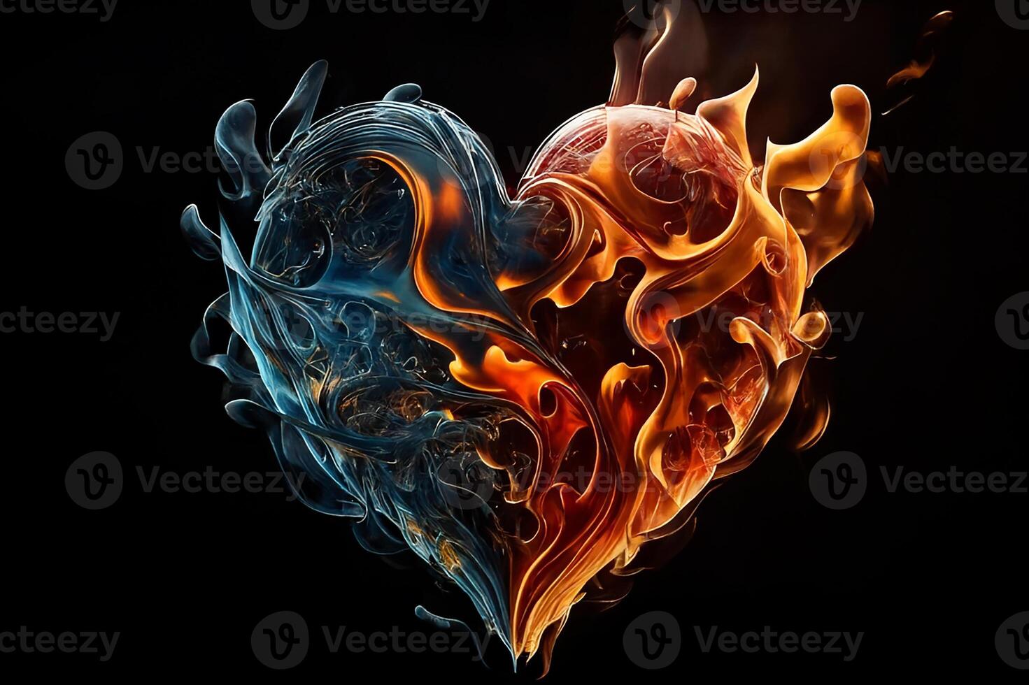 Blazing heart, Valentine's Day Valentine. photo