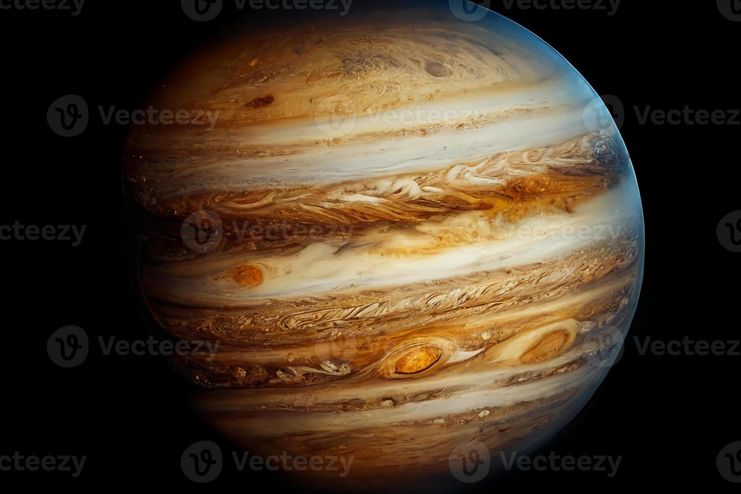The planet Jupiter, a view of a planet in the solar system. photo