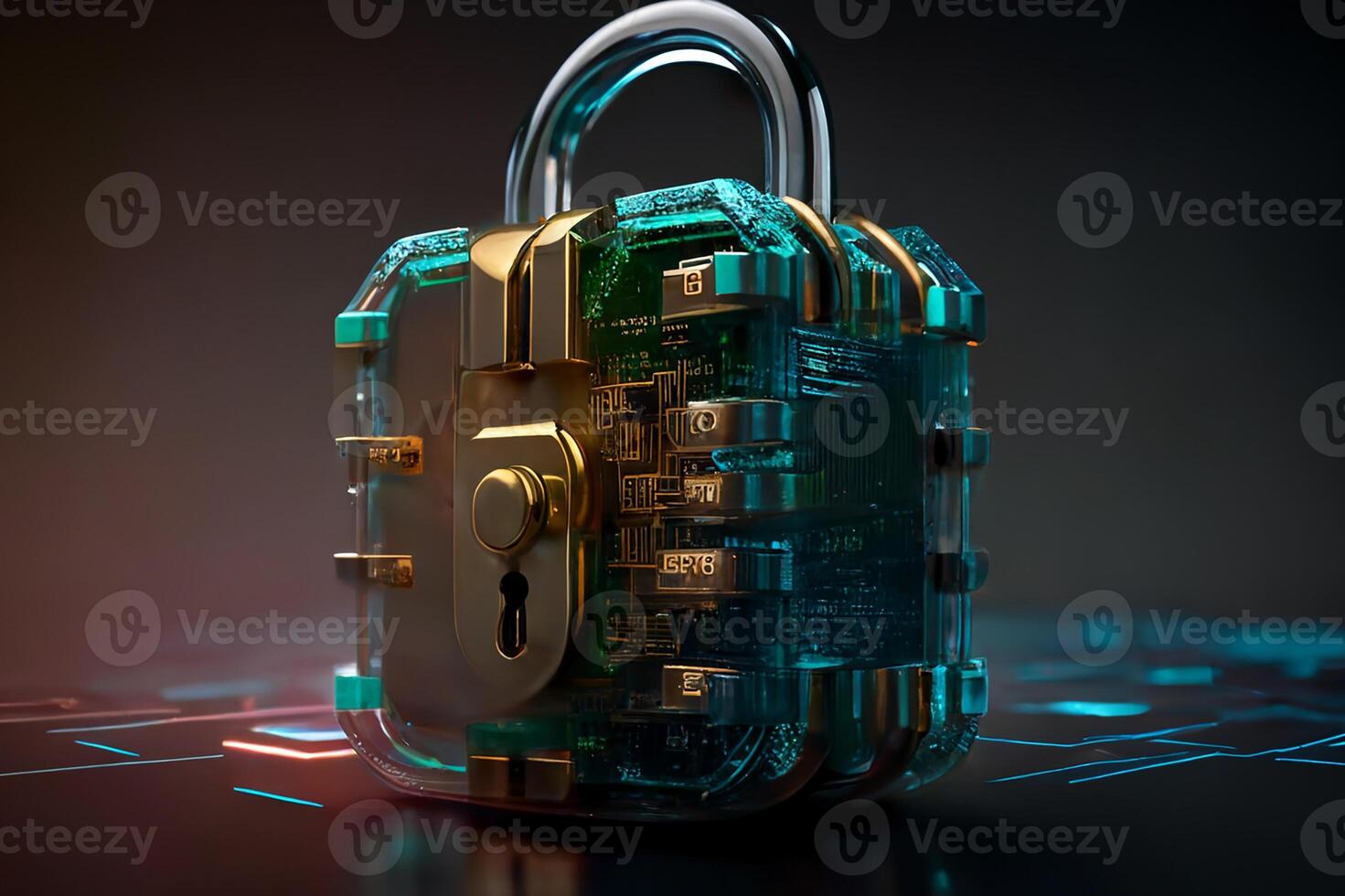 The concepts of security and data privacy, the lock symbol and Internet security, protection of personal data. photo