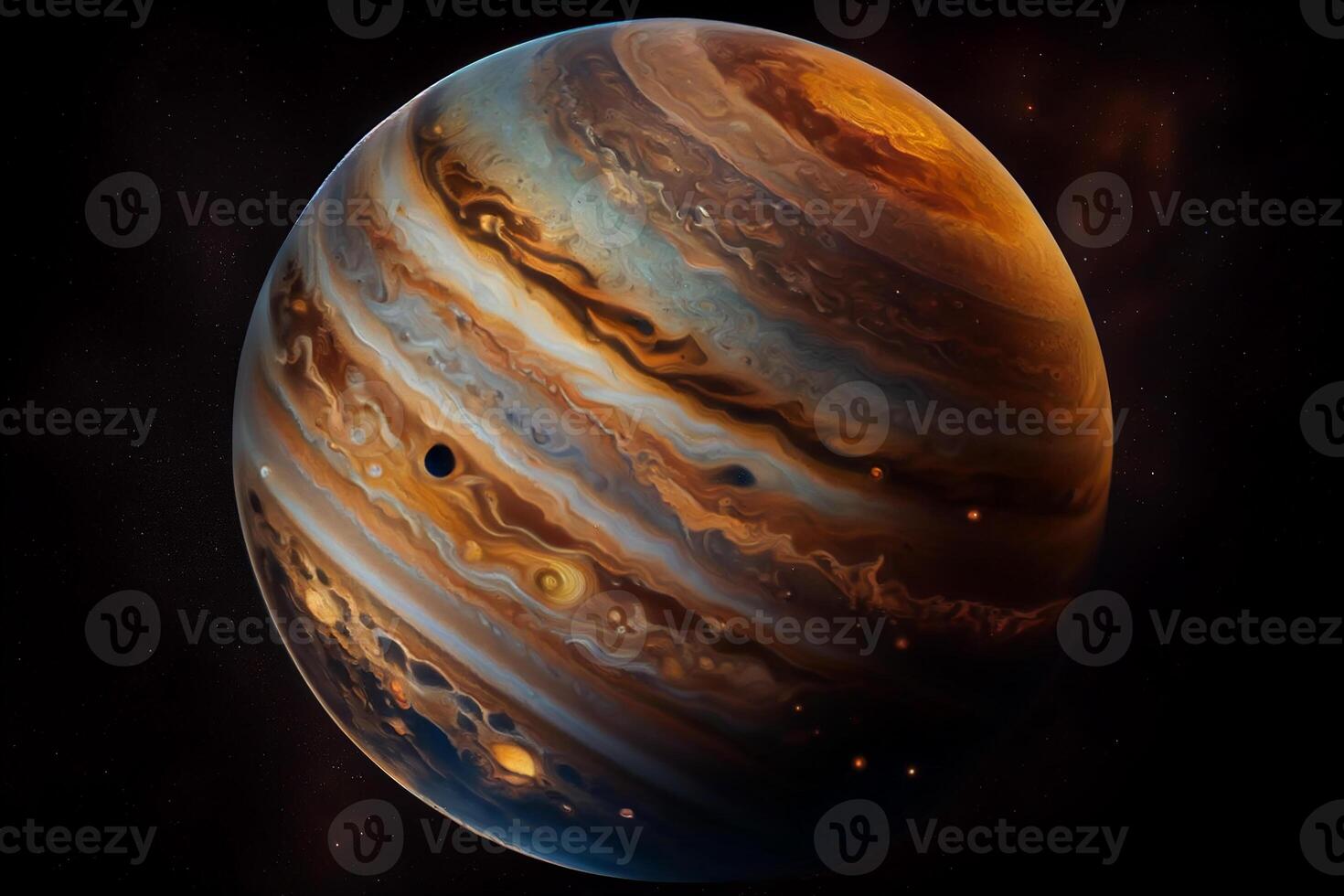 The planet Jupiter, a view of a planet in the solar system. photo