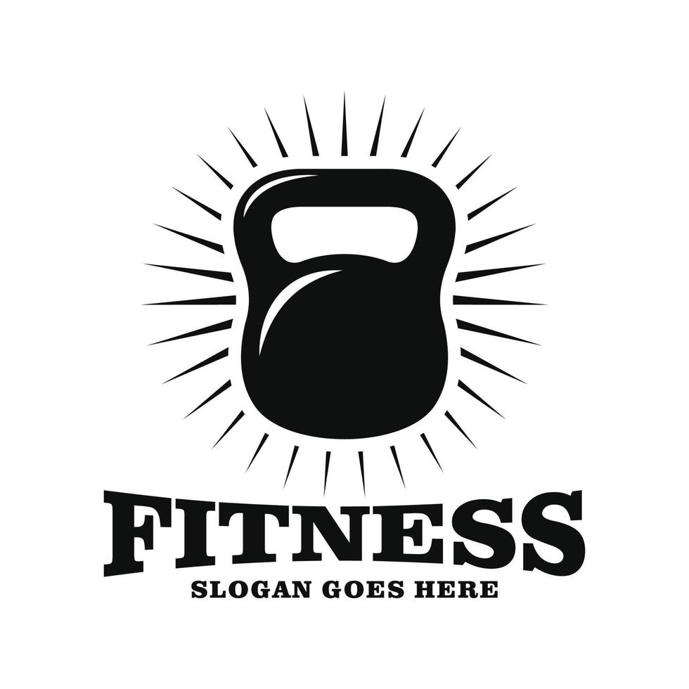 Kettle bell, bodybuilding, fitness logo design vector