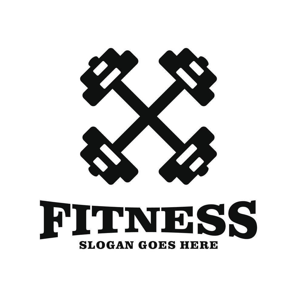 Barbel, bodybuilding, fitness logo design vector