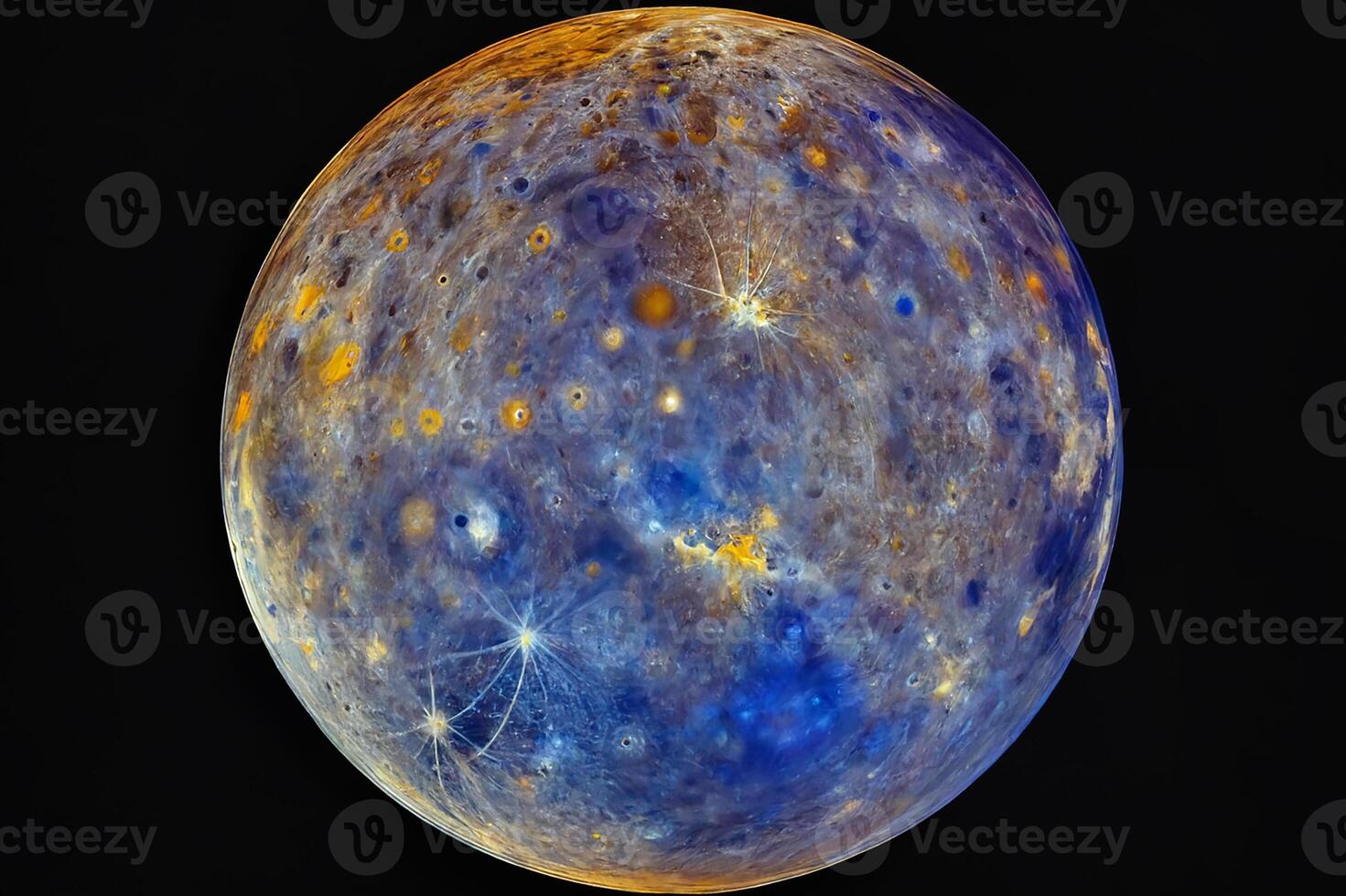 Mercury, a planet in the solar system. Colorful image. photo