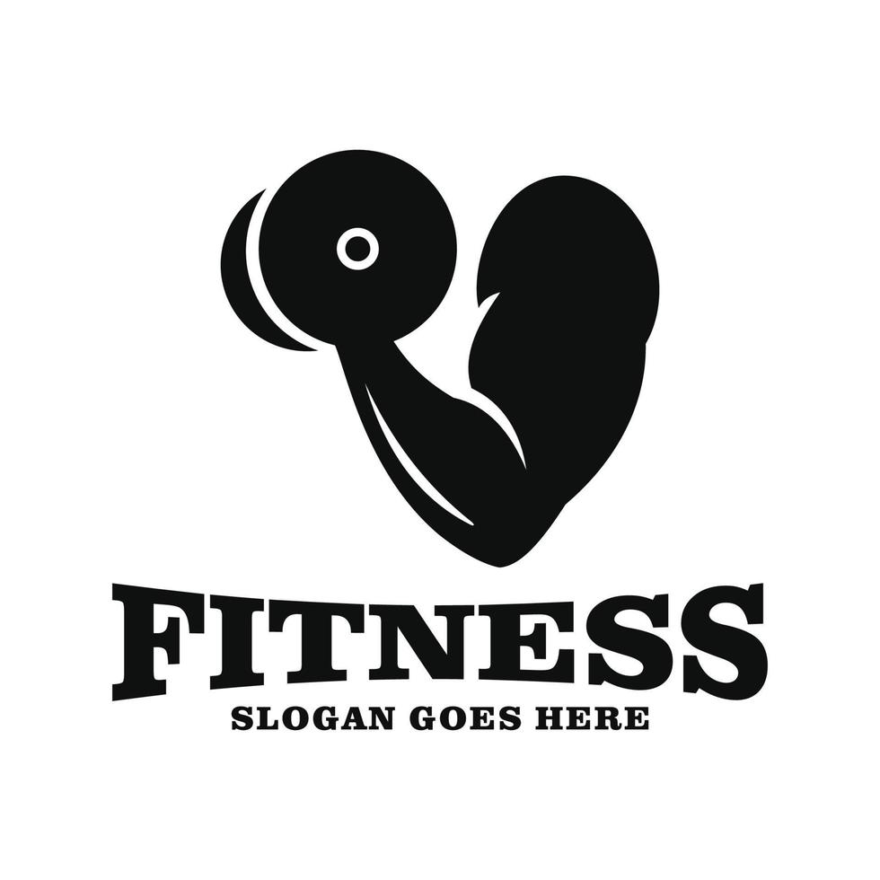 Barbel, bodybuilding, fitness logo design vector