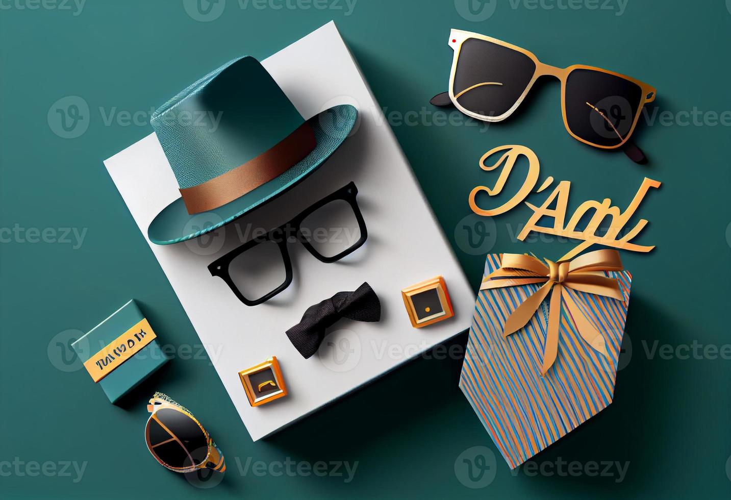 Father's Day Sale poster or banner template with necktie. Generate Ai. photo