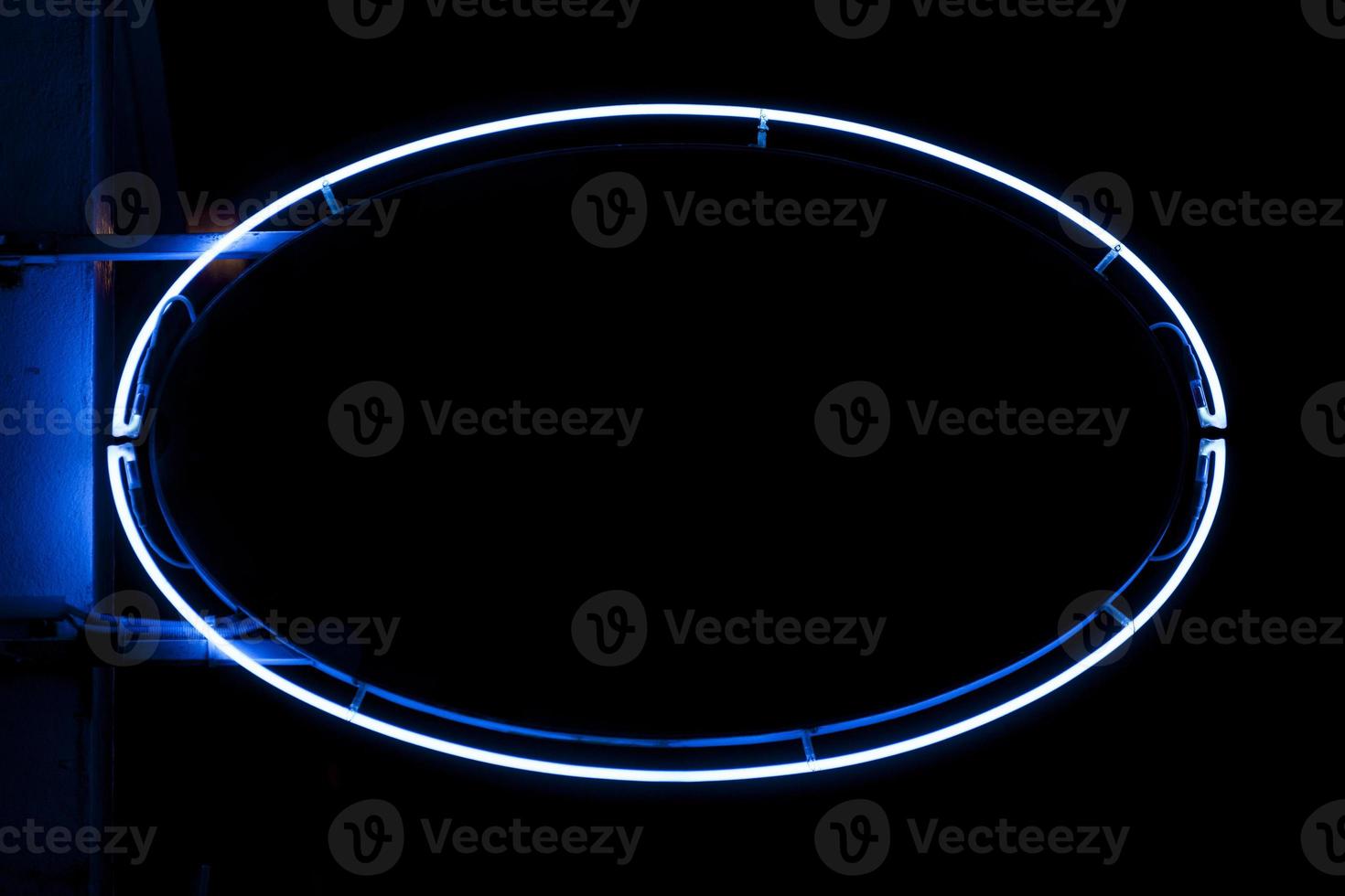 Blue oval - Neon light photo
