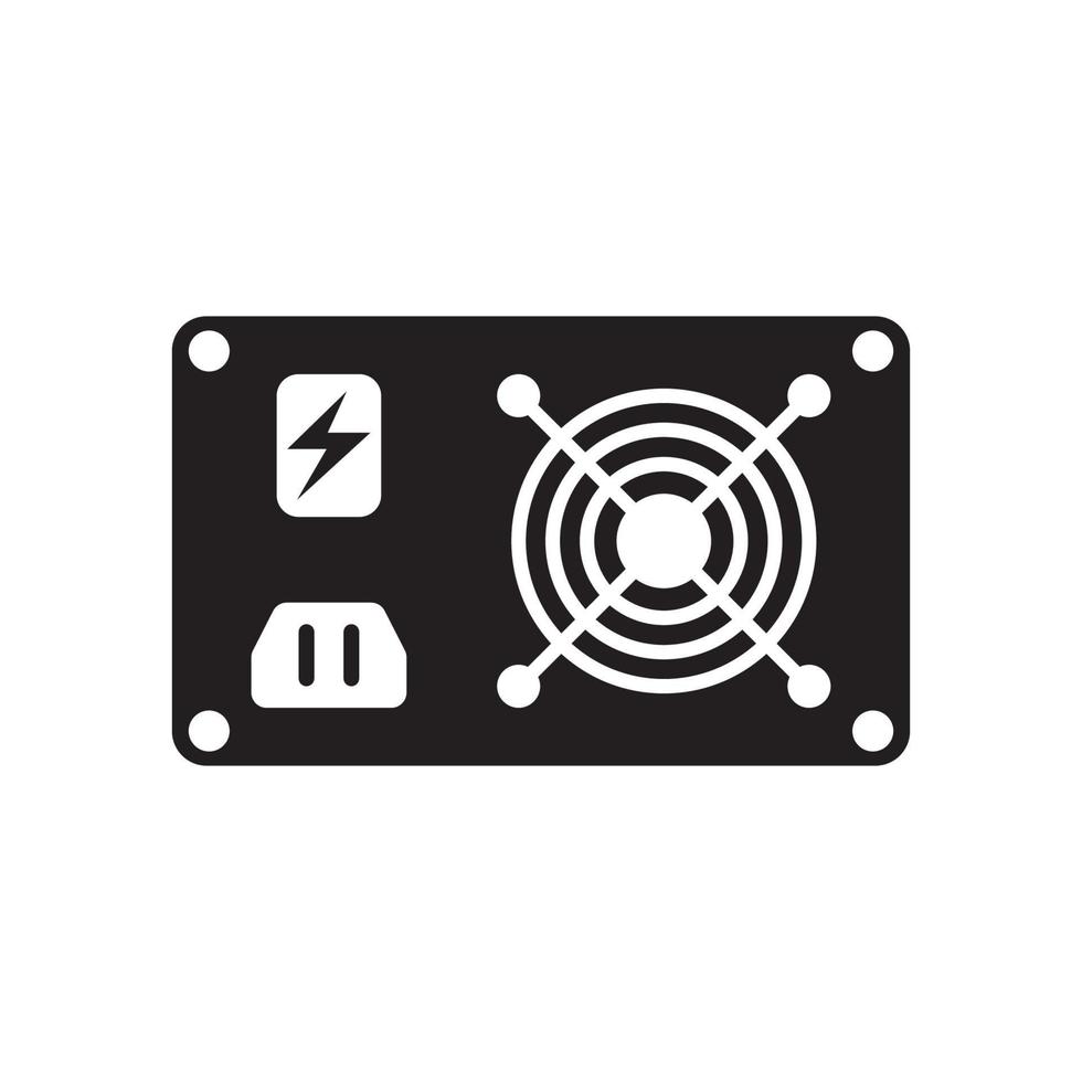 Computer power supply icon,logo illustration design template vector