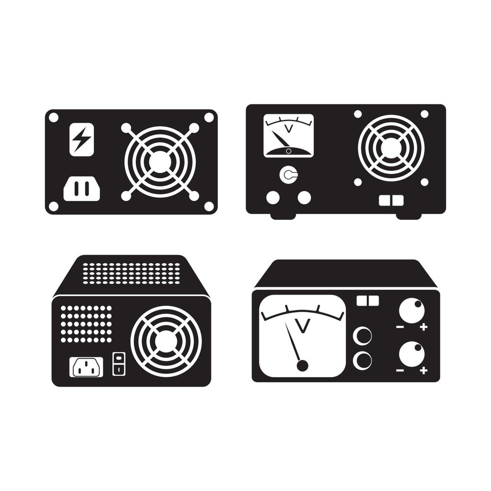 Computer power supply icon,logo illustration design template vector