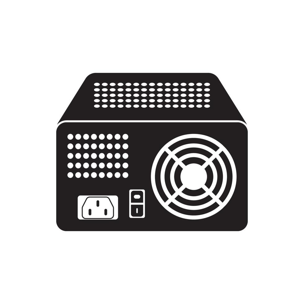 Computer power supply icon,logo illustration design template vector