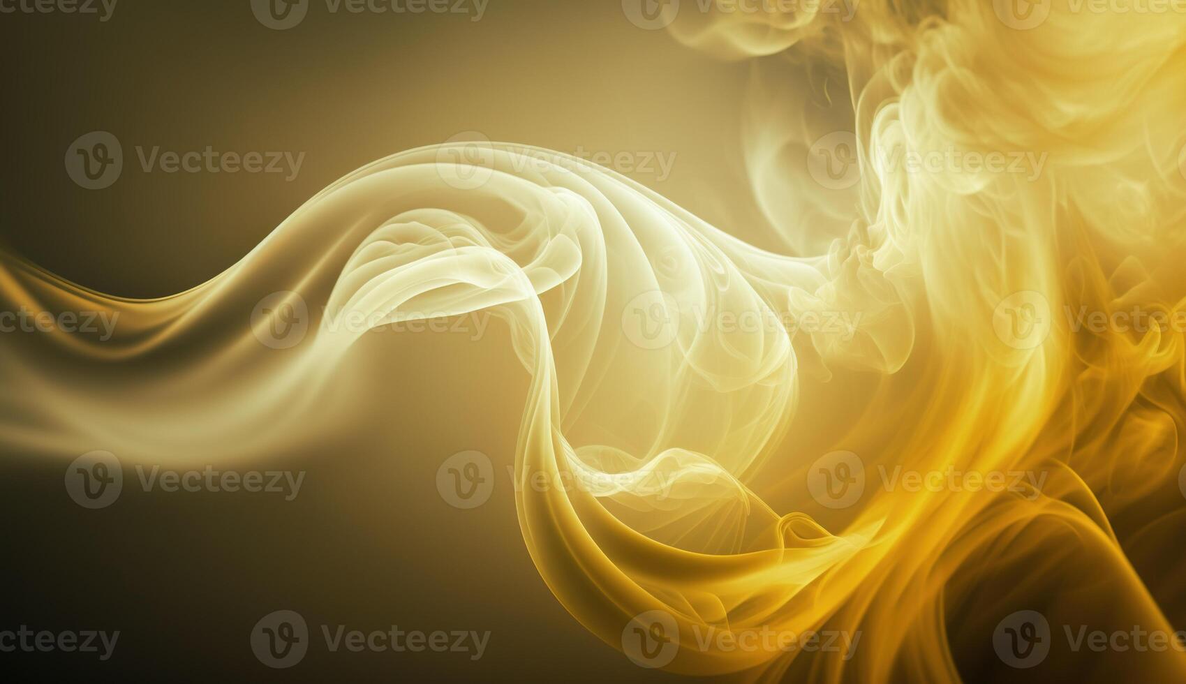 , Flowing light yellow smoke with splashes. Soft fluid banner, spring female mood, 3D effect, modern macro realistic abstract background illustration, ink in water effect. photo